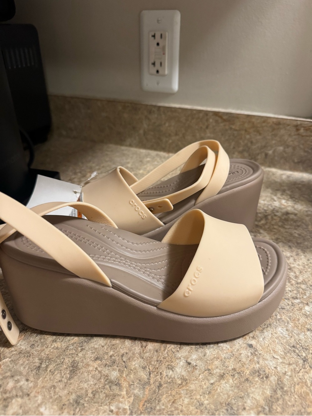Crocs Women’s Platform Sandal in Beige Taupe